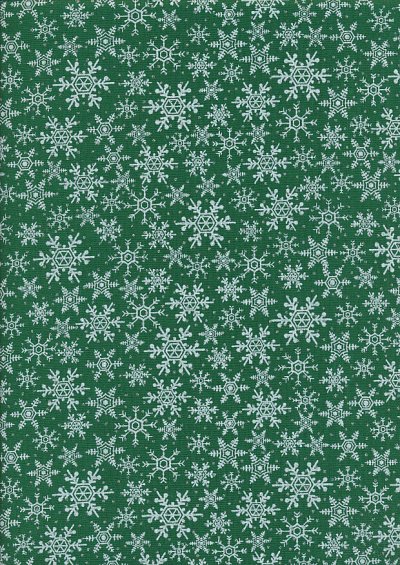 John Louden Christmas Collection - Gilded Green Packed Snowflake Green/White/Silver JLX0034