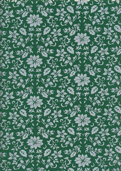 John Louden Christmas Collection - Gilded Poinsettia Green/Silver JLX0032