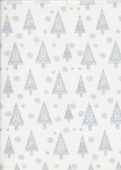 John Louden Christmas Collection - Gilded Nordic Trees White/Silver JLX0037