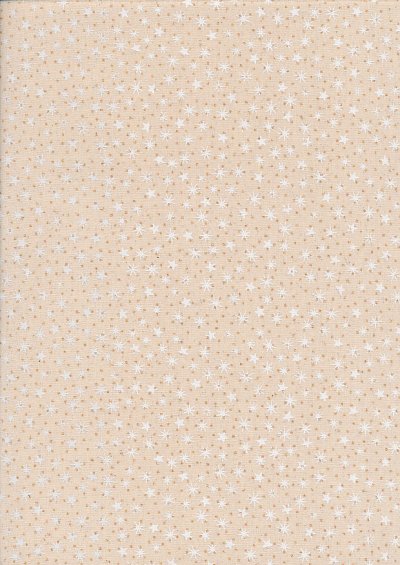 John Louden Christmas Collection - Gilded Stars Foil Dot Natural/White/Gold JLX0035