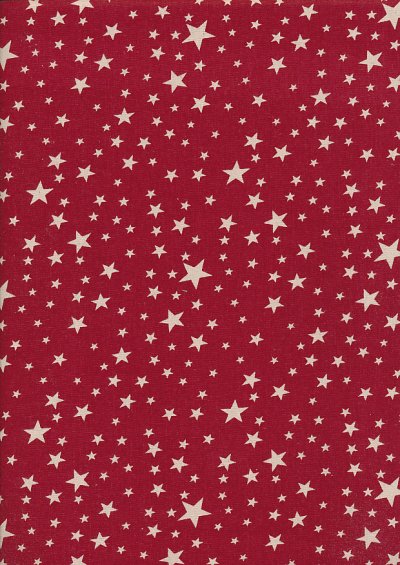 John Louden Christmas Collection - Scandi Multi Star Red/Natural Seeded JLX0044