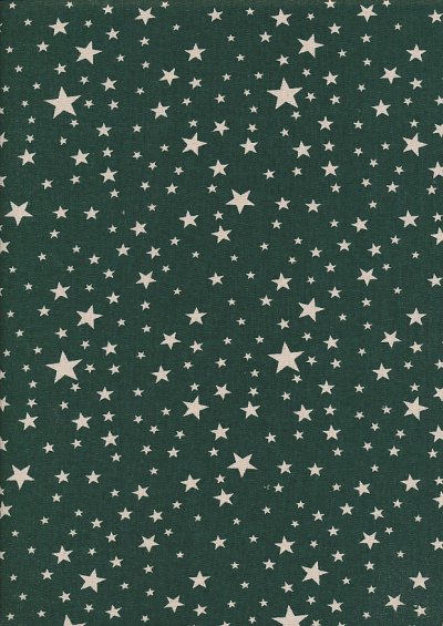 John Louden Christmas Collection - Scandi Multi Star Green/Natural Seeded JLX0044