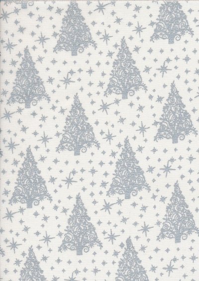 John Louden Christmas Collection - 60" Wide Christmas Trees White/Silver