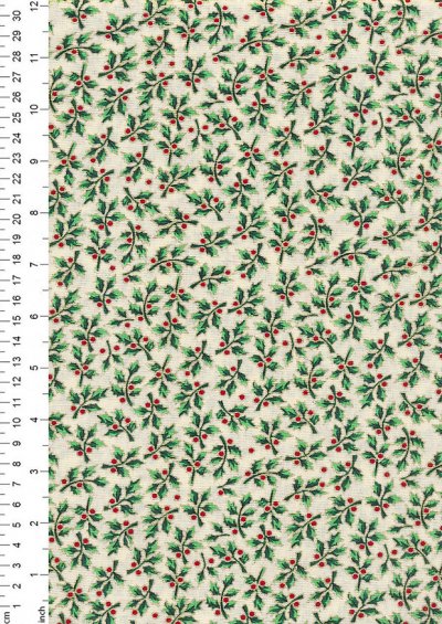 John Louden Christmas Collection - Holly on Ivory