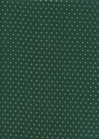 John Louden Christmas Collection - Gold stars on Green