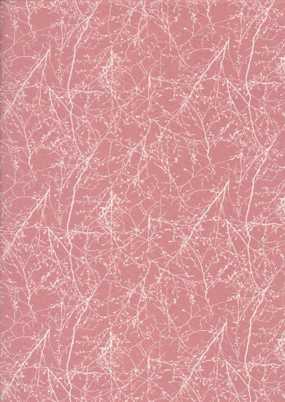 Quality Cotton Print - Branch Silhouette Pink