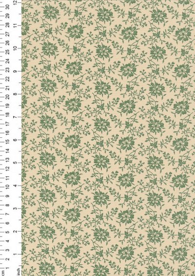 Kingfisher Fabrics - Hope Chest Florals 37921 Green/Ivory