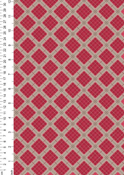 Lewis & Irene - Celtic Reflections A338.2 Red check with silver metallic