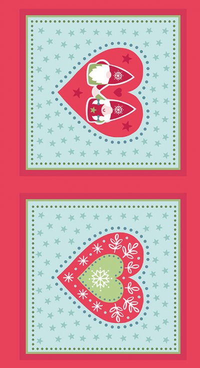 Lewis & Irene - Christmas Panels C33.2 - Tonttu cushion panel red
