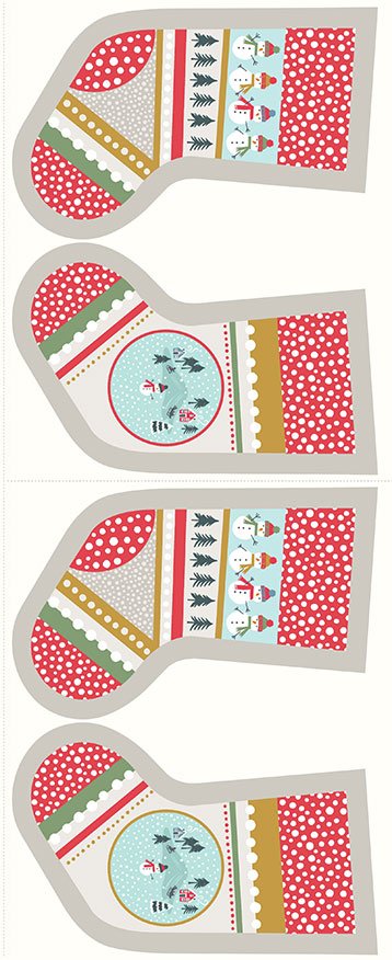Lewis & Irene - Christmas Panels C39.2 - Snow day stockings cream