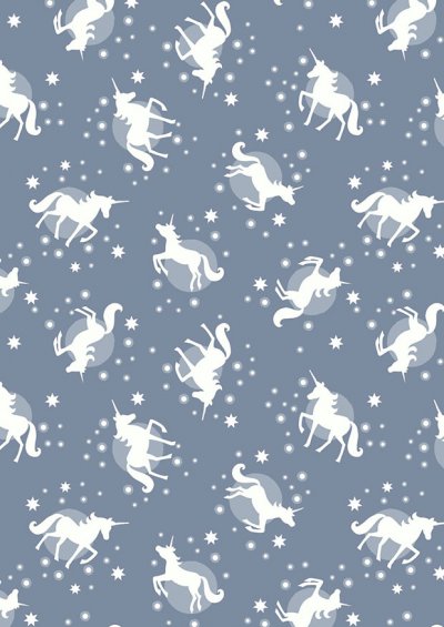 Lewis & Irene - Fairy Nights A407.2 - Unicorn spots on dusky blue