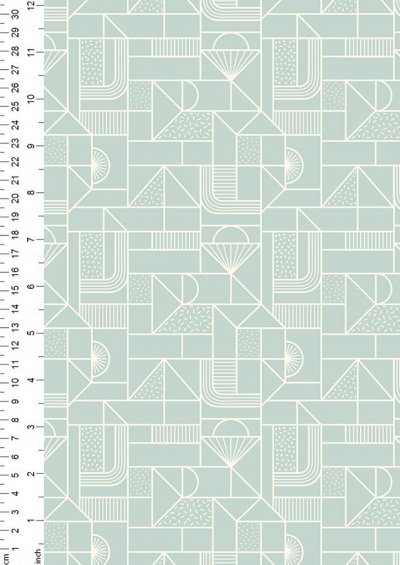 Lewis & Irene - Forme A411.2 - All over geometric white on soft duck egg