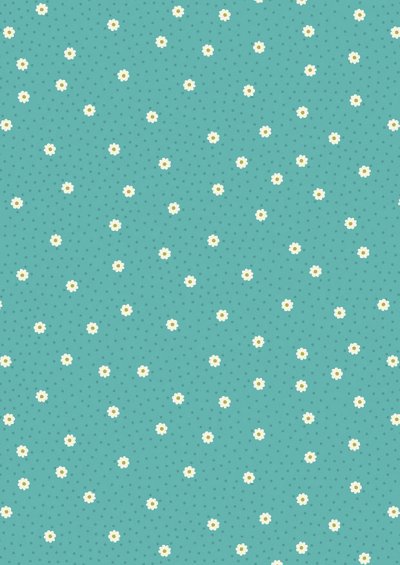 Lewis & Irene - Little Matryoshka A567.3 - Daisy dot on turquoise