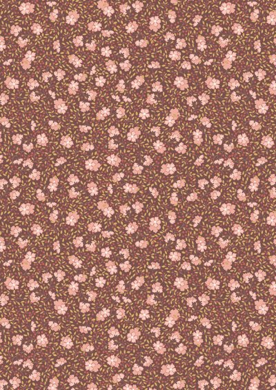 Lewis & Irene - Hannah's Flowers A617.3 - Ditzy floral on chocolate