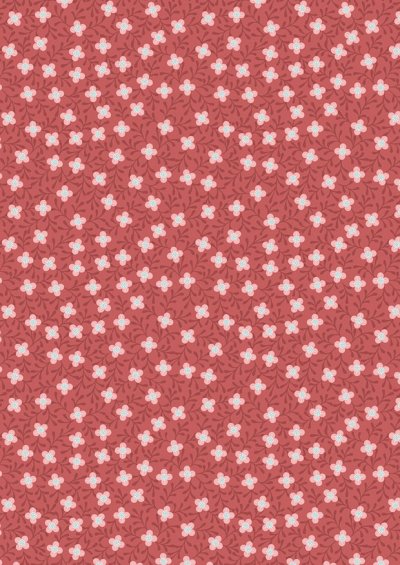Lewis & Irene - Michaelmas A399.2 - Small Floral On Soft Red