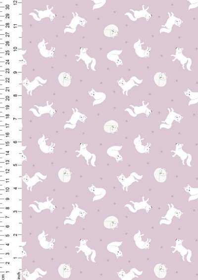 Lewis & Irene - Small Things Polar SM45.1 Arctic fox on winter pink with pearl