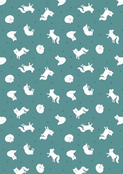 Lewis & Irene - Small Things Polar SM45.3 - Arctic fox on iced teal
