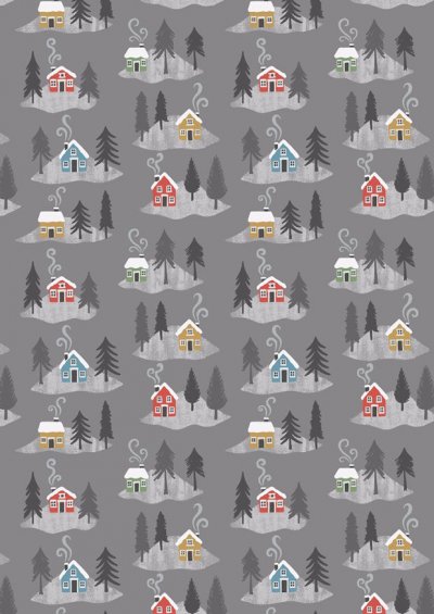 Lewis & Irene - Snow Day C36.3 - Snow day houses on grey