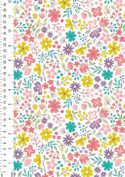 Lewis & Irene - Spring Treats A592.1 - Spring floral on cream