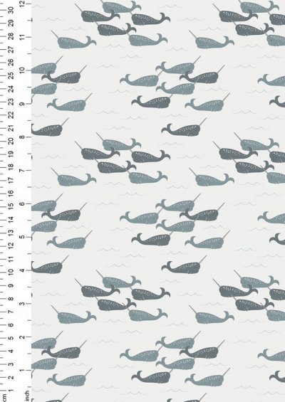 Lewis & Irene - Tales Of The Sea A137.1 Narwhals on white