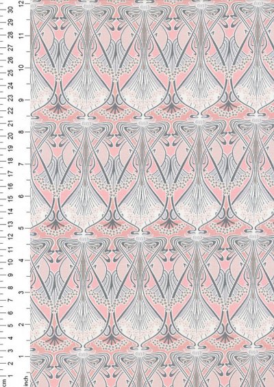 Lady McElroy Cotton Lawn - Swirl Vase Pink-BJ489