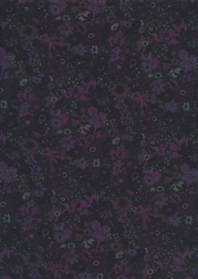 Liberty Cotton Poplin Lawn - Scattered Flowers Black LOR37