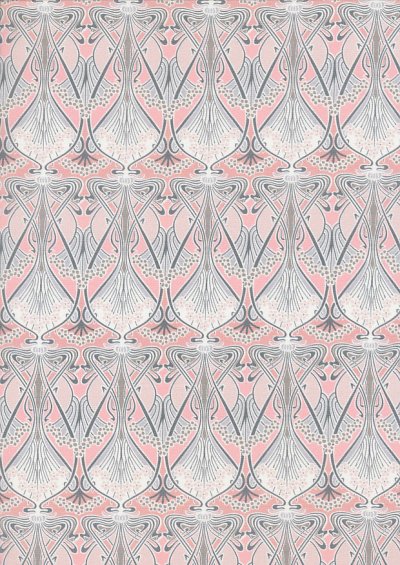 Lady McElroy Cotton Lawn - Swirl Vase Pink-BJ489