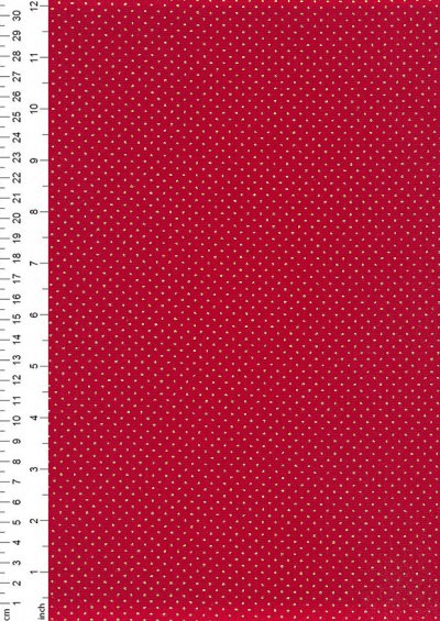 John Louden Christmas Metallic Print - Christmas Dot Foil Red/ Gold JLX006RED