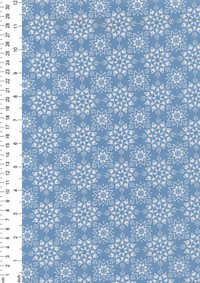 John Louden Scandi Christmas - Nordic Flower Soft Blue JLX0019BLU