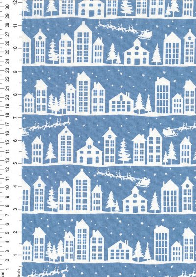 John Louden Scandi Christmas - Nordic House Soft Blue JLX0018BLU