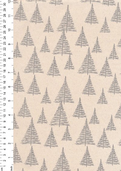 John Louden Scandi Christmas - Nordic Trees Nat/ Taupe JLX0023NTAU