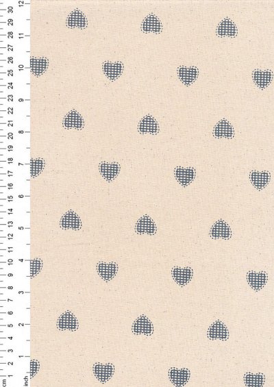 John Louden Scandi Christmas - Hand Stitched Heart Nat/Grey JLX0021NGREY