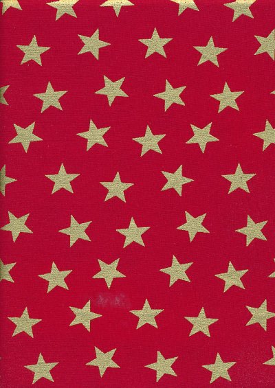 John Louden Christmas Metallic Print - Large Star Red/ Gold JLX0015RED