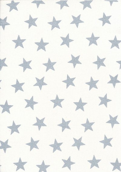 John Louden Christmas Metallic Print - Large Star White/ Silver JLX0015WHI