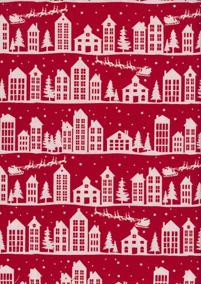 John Louden Scandi Christmas - Nordic House Red JLX0018RED
