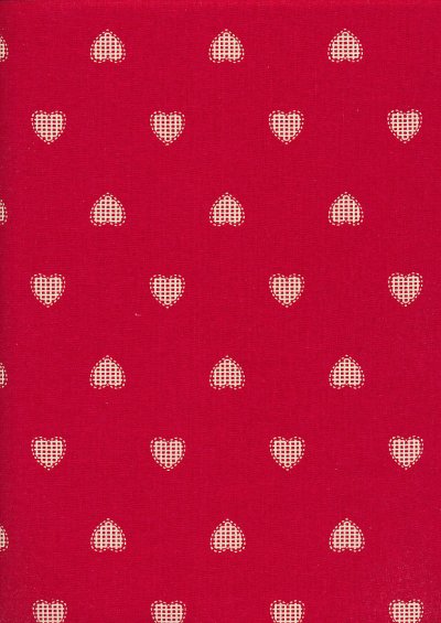 John Louden Scandi Christmas - Hand Stitched Heart Red/Nat JLX0021RNAT