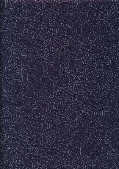 Makower - Alison Glass Remix Stitched Charcoal 2/8450/k