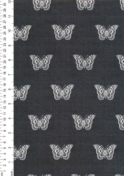 Makower Botanica - 1863/S Butterfly Grey