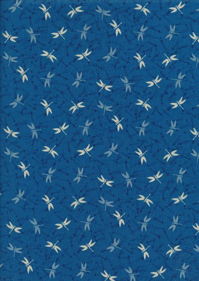 Makower Japanese Garden - 1860/B Dragonfly Blue