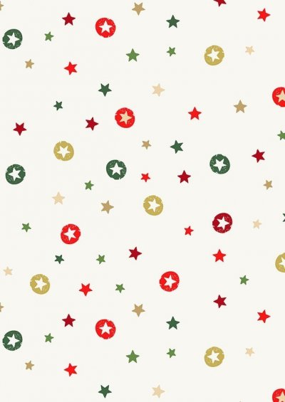 Makower Modern Metallic Christmas - 1802/Q Stars Cream