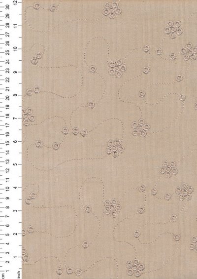 Embroidered Cotton Needlecord - Beige