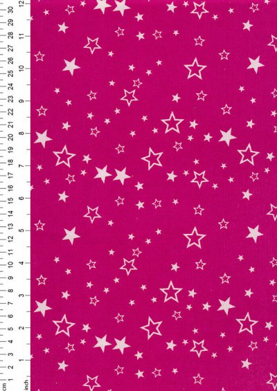 Cotton Needlecord - Stars on Pink