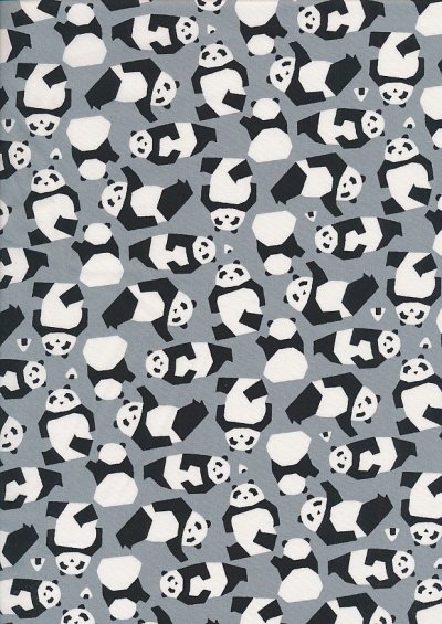 Sevenberry Novelty Fabric - Panda Bears On Grey