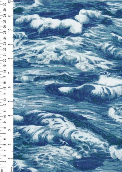 Novelty Fabric - Blue Waves