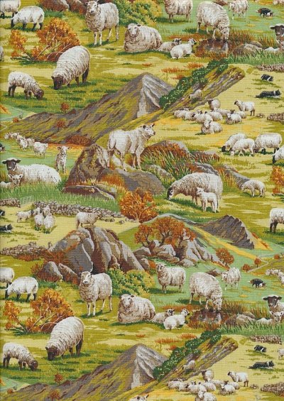 Novelty Fabric - Sheep In The Hills