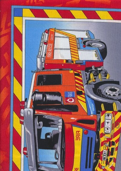 Novelty Fabric - Fire And Rescue Panel