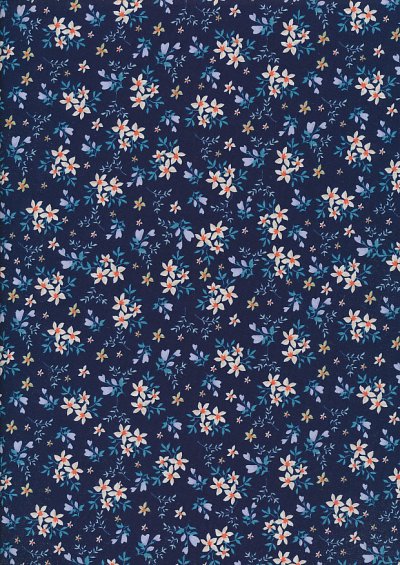Rose & Hubble - Quality Cotton Print CP0784NAV Floral