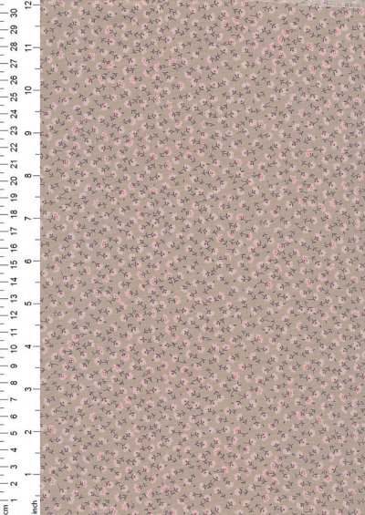 Rose & Hubble - Quality Cotton Print CP-0834 Tan Floral