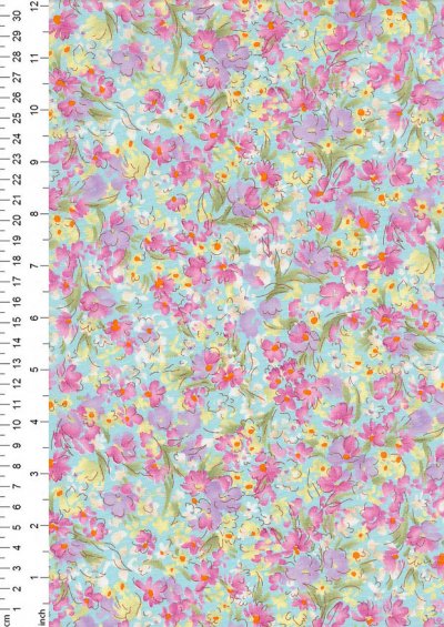 Rose & Hubble - Quality Cotton Print CP-0841 Sky Floral