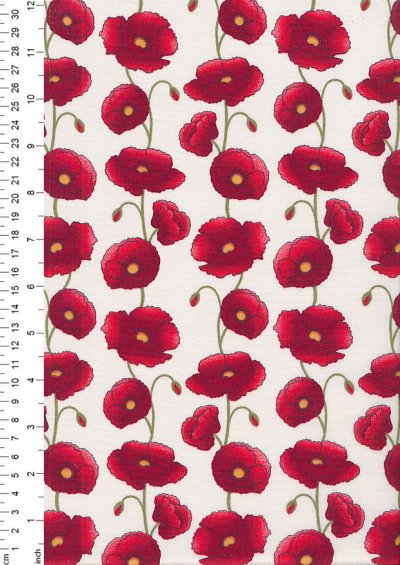 Rose & Hubble - Quality Cotton Print CP-0460 Ivory Floral